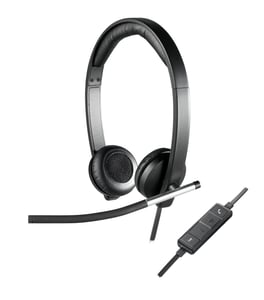 Logitech 981-000519 hörlurar/headset, trådbundet, huvudband, kontor/callcenter, USB typ A, svart, silver
