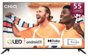 CHiQ U55QG7L Telewizor 139,7 cm (55") 4K Ultra HD Smart TV Wi-Fi Czarny 280 cd/m²