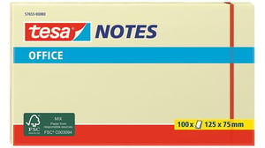 TESA 57655 Self-Adhesive Sticky Notes, Rectangular, Yellow, 100 sheets. Self-adhesive