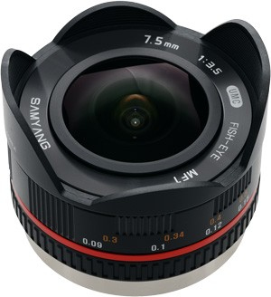 Samyang 7.5mm f/3.5 UMC Fisheye Mirrorless Wide-angle Fisheye Lens Black