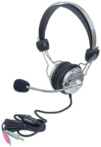 Manhattan 175517 hörlurar/headset Sladdanslutet Huvudband Samtal/musik Grå