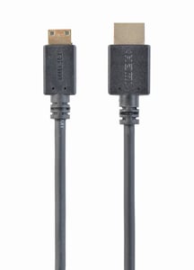 Gembird HDMI – mini-HDMI, 3 m HDMI-kabel, HDMI typ A (standard), HDMI typ C (mini), svart