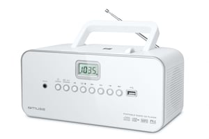 Muse M-28RDW przenośny system stereo Cyfrowy 3 W FM, MW Biały Odtwarzacz mp3