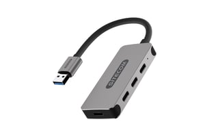 Sitecom CN-388 huby i koncentratory USB 3.2 Gen 1 (3.1 Gen 1) Type-A 5000 Mbit/s Aluminium, Czarny
