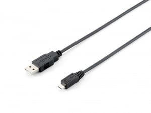 Equip 128594 USB-kabel USB 2.0 1 m USB A till Micro-USB B Svart