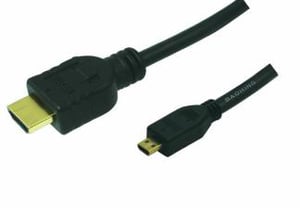 LogiLink 1m HDMI to HDMI Micro - M/M kabel HDMI HDMI Typu A (Standard) HDMI Typu D (Micro) Czarny
