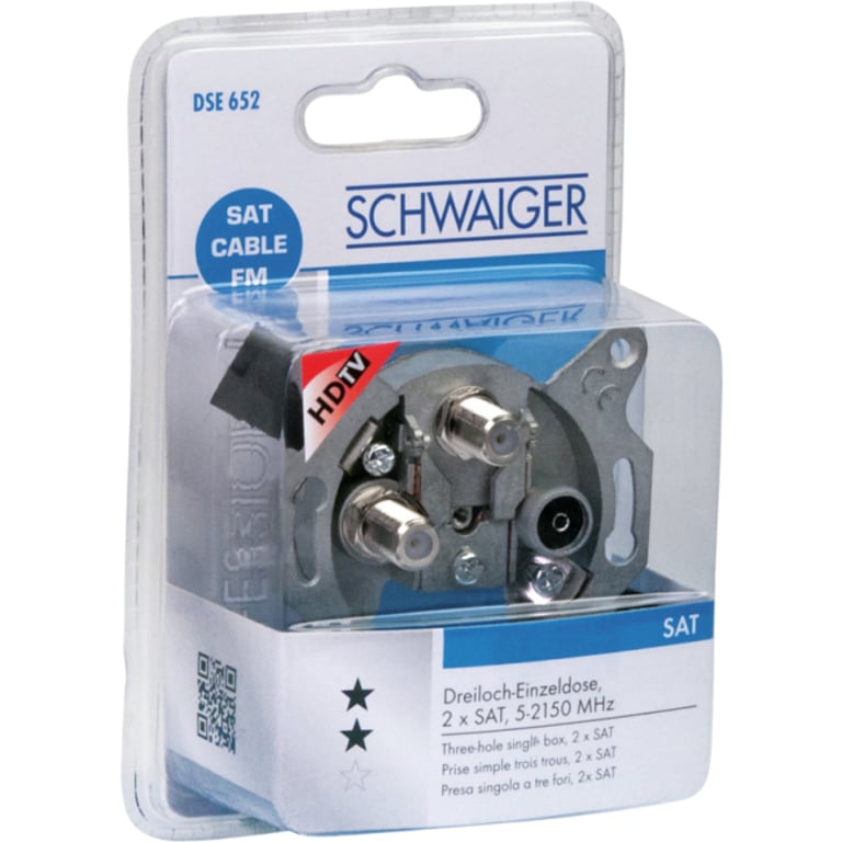 Schwaiger DSE652 531 gniazdko elektryczne SAT+ TV + Radio