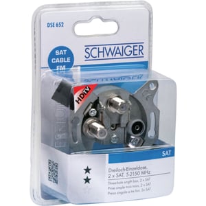 Schwaiger DSE652 531 gniazdko elektryczne SAT+ TV + Radio