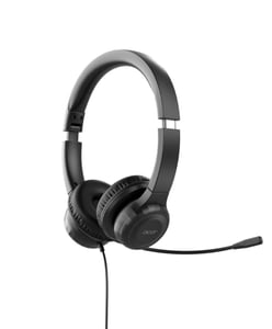 Acer AHW154 Wired Headset, Handset, Office/Call Center, USB Type-A, Black