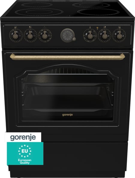 Gorenje GECS6B71CLB Kuchenka wolnostojąca Prąd elektryczny Ceramiczna Czarny