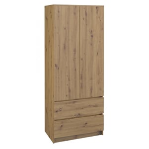 Topeshop MALWA ART Wardrobe and Closet, 5 shelves, 2 doors, Oak