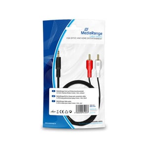 MediaRange MRCS164 ljudkabel 1 m 2 x RCA 3,5 mm Svart