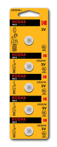 Kodak CR2016 engångsbatteri av litium-mangandioxid (LiMnO2)