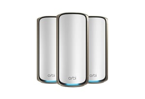NETGEAR Orbi 970 Series Quad-Band WiFi 7, 3-Pack Quad-band (2.4 GHz / 5 GHz-1 / 5 GHz-2 / 6 GHz) Wi-Fi 6 (802.11ax) Szary Wewnętrzny