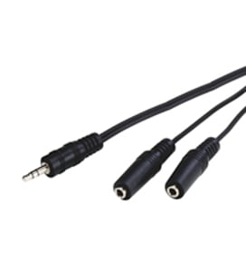 Goobay AVK 317-020 0,2 m Audiokabel 0,2 m 3,5 mm 2 x 3,5 mm Schwarz
