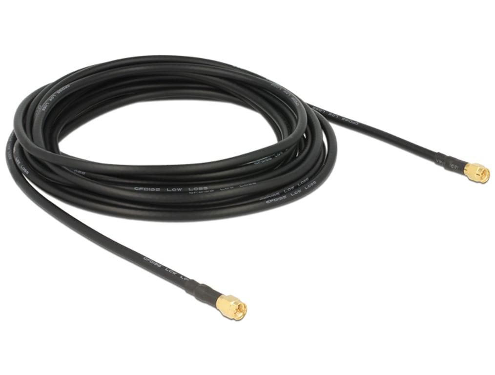 DeLOCK 88891 kabel koncentryczny LMR195 5 m Czarny