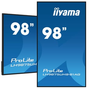 iiyama LH9875UHS-B1AG signage display Flat-panel Digital Signage 2,48 m (97.5") LED Wi-Fi 500 cd/m² 4K Ultra HD Black Built-in Processor Android 11 24/7