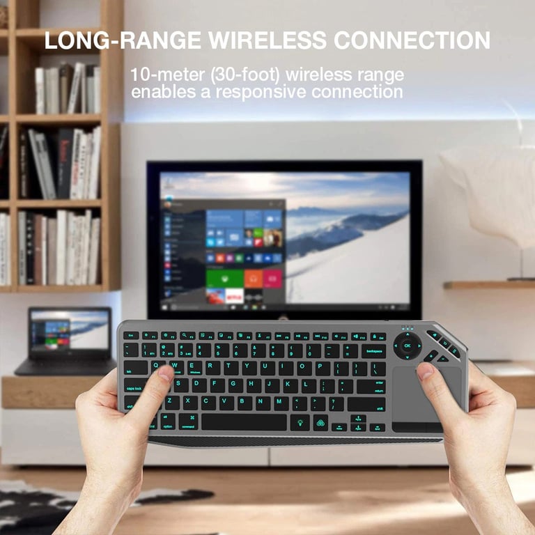 Techly ICTB9801TB klawiatura Uniwersalne RF Wireless + Bluetooth QWERTY US English Czarny