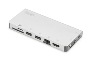Digitus USB-Type-C™-Reisedockingstation mit mehreren Anschlüssen, 8 Anschlüsse
