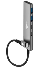 Goobay 76563 USB-Typ-C-Hubs und -Konzentratoren 5000 Mbit/s Grau