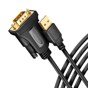 Axagon ADS-1PQN USB-A 2.0 – seriell RS-232 DB9-M FTDI-adapterkabel 1,5 m – Adapter – Digital/datakabel, parallell, svart, 1,5 m, USB typ A