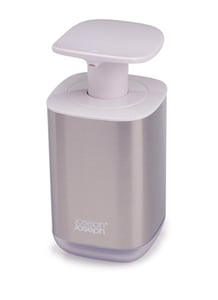 Joseph Joseph Presto Steel Soap Dispenser, 0.35 L, Stainless Steel, White