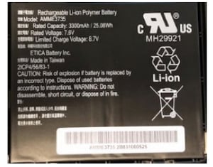Zebra BTRY-ET5X-10IN3-01 Replacement Part / Accessory for Tablets Battery