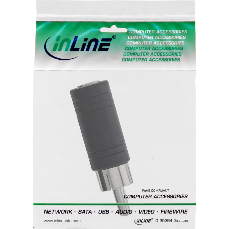 InLine 99325 przejściówka do kabli 3.5mm jack female RCA Czarny