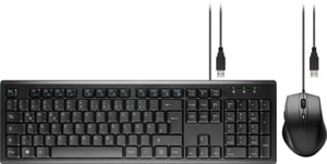 Goobay 96493 Keyboard with Mouse Included, USB, QWERTZ, German, Black