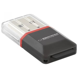 Esperanza EA134K USB 2.0-kortläsare Svart, Silver, Transparent