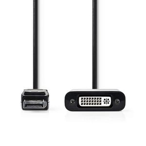 Nedis CCGP37250BK02 adapter kablowy 0,2 m DisplayPort DVI-D Czarny