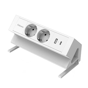 Fellowes 100137183 2-meter power strip with 2 outlets, Indoor, White