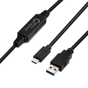 Microconnect USB3.1CA5AMP USB Cable, USB 3.2 Gen 1 (3.1 Gen 1), 5 m, USB-C to USB-A, Black