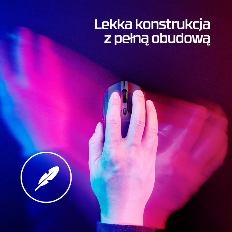 HyperX Pulsefire Haste 2 — bezprzewodowa mysz dla graczy (biała)