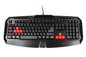 Mars Gaming MK1 USB-tangentbord, amerikansk engelska, svart, röd