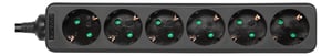 Deltaco GT-0622 5 m Power Strip with 6 Outlets, Indoor, Black