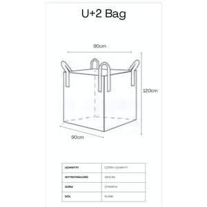 Extralink BIG BAG U+2 90X90X120CM 1200KG 960 l 1 szt. Biały