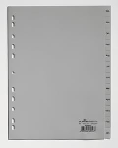 Durable 6507-10 Calendar Bookmark, Polypropylene (PP), Gray
