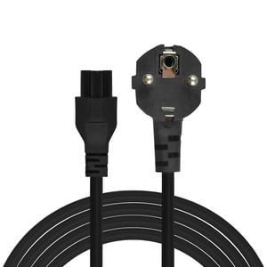 Savio Strom IEC 60320 C5 CEE 7/7, 3 m langes Stromkabel, schwarz, C5-Panel, Netzstecker Typ C