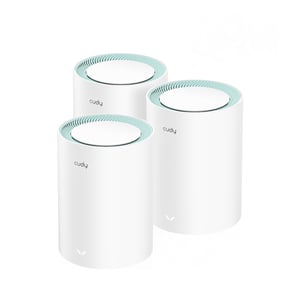 Cudy M1300 3er-Pack Mesh-System, Dualband-WLAN (2,4 GHz/5 GHz), Wi-Fi 5 (802.11ac), Weiß, 1 Stück für den Innenbereich