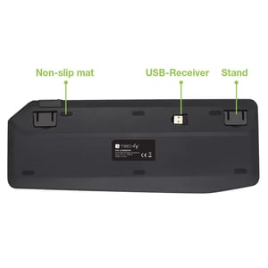 Techly ICTB9801TB klawiatura Uniwersalne RF Wireless + Bluetooth QWERTY US English Czarny