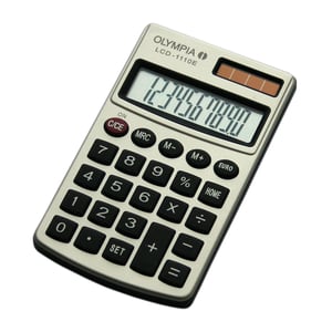Olympia LCD 1110 E miniräknare, grundläggande miniräknare, silverfärgad