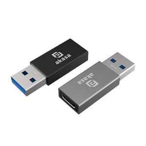 Akasa AK-CBUB61-KT02 adapter för USB Type-A- till USB Type-C-kablar, svart, grå