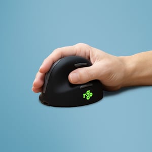 R-Go Tools Ergonomic R-Go HE Break Mouse with a break-taking app, medium size, right-handed, wireless, black