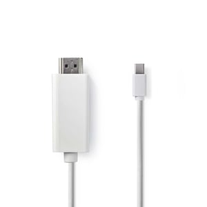 Nedis CCGB37600WT20 adapter kablowy 2 m Mini DisplayPort HDMI Typu A (Standard) Biały