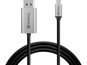 Sandberg 136-51 adapter kablowy 2 m USB Type-C DisplayPort Black, Gray