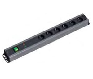 Bachmann 300.012 Stromverteilereinheit (PDU) mit 6 Netzanschlüssen, 2U, Schwarz, Grau