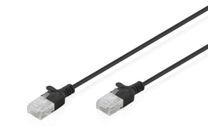 Digitus CAT 6 U-UTP Slim-korskopplingskabel, 0,5 m, svart