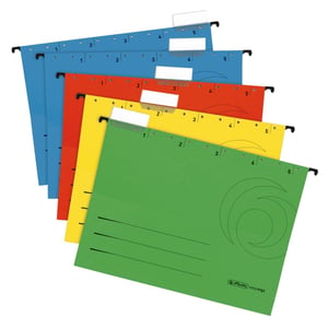 Herlitz 5874656 Hanging Folder, Cardboard, Assorted Colors, 5 pcs.