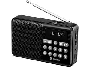 Sandberg 421-18 Portable Analog Radio, Black